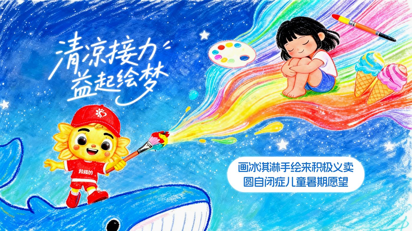 清凉接力 益起绘梦——画冰淇淋手绘来积极义卖，圆自闭症儿童暑期愿望